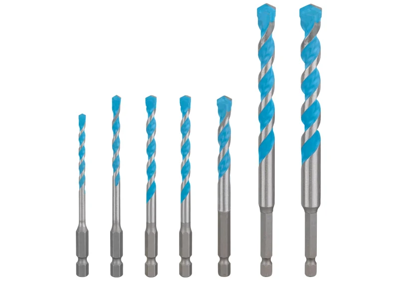 Bosch 7x Coffret de forets EXPERT HEX-9 Multi Construction (pour Béton, Carreaux de céramique tendres, Ø 4-12 mm, Professional Accessoire Perceuse/Visseuse à percussion, Perceuses/visseuses rotatives)