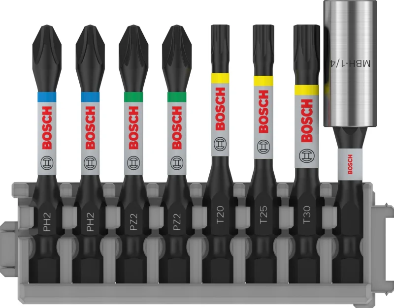 Bosch 8x PRO Impact Set avec porte-embout standard et index Pick and Click (170 x 120 mm, Professional Accessoire Visseuse, Visseuse)