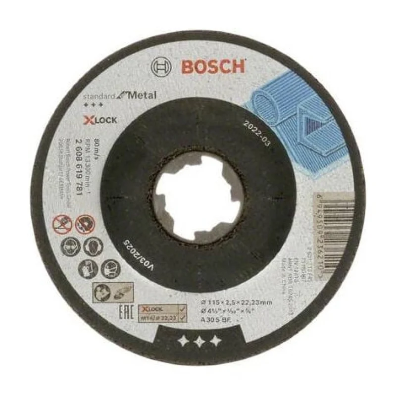 BOSCH ACCESSORIES STANDARD FOR METAL 2608619781 DISQUE À TRONÇONNER À MOYEU DÉPORTÉ 115 MM 1 PC(S) MÉTAL - Bosch Outillages