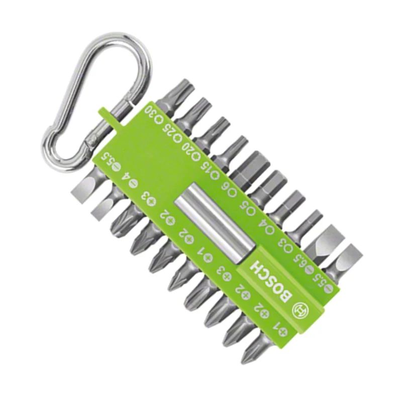 Bosch Assortiment d'embouts de vissage 21 pièces Fuschia Vert (avec porte-embouts universel, mousqueton, embouts pour perceuses et tournevis)