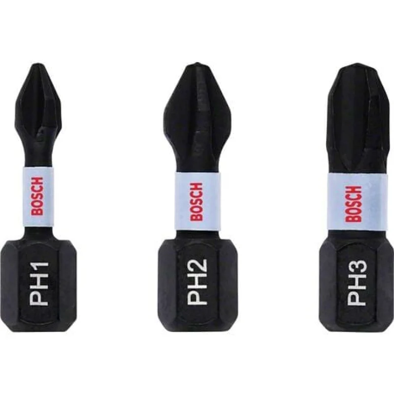 Bosch Outillages 2608522470 Embout cruciforme 3 pièces cruciforme Phillips W812652