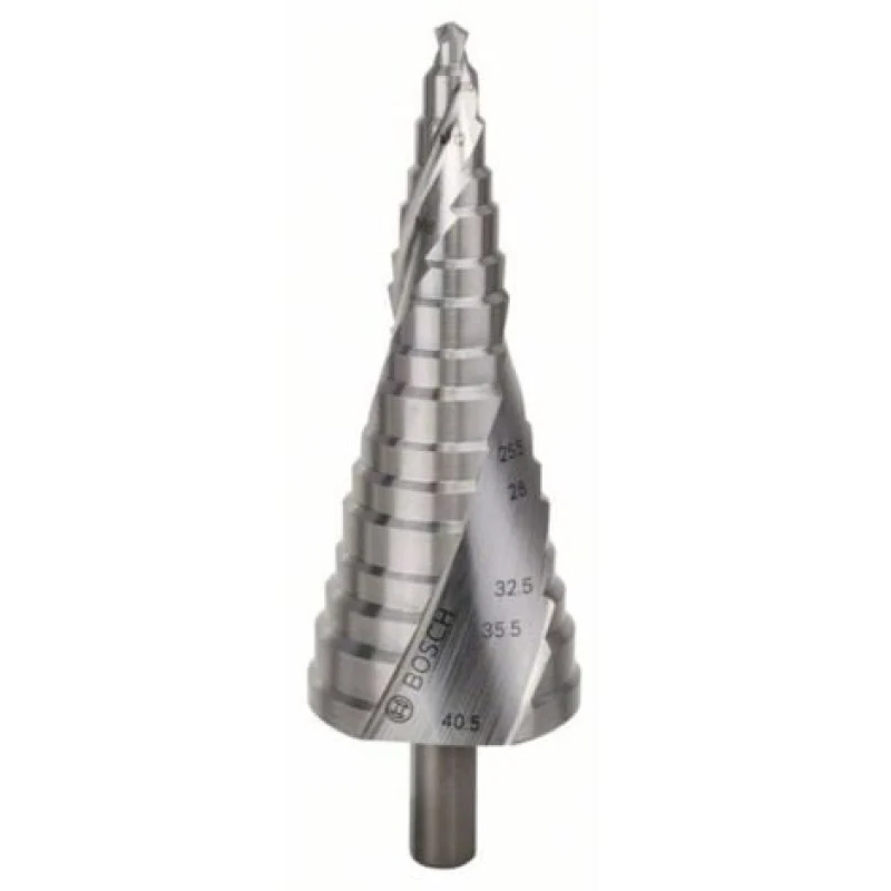 Bosch Outillages 2608587427 HSS Foret étagé 6 - 38.5 mm, 6 - 40.5 mm, M10 - M40 Longueur totale 125.5 mm tige à 3 surf