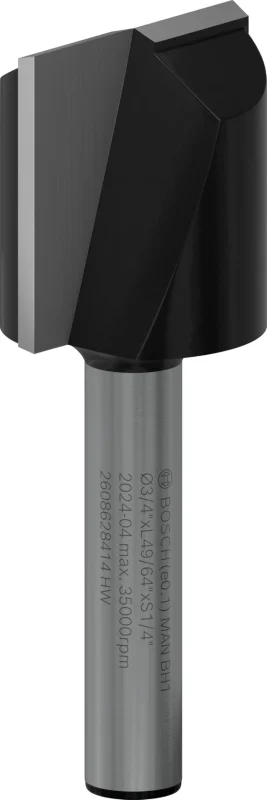 Bosch Outillages 2608628414 Fraise droite en carbure de tungstène pour défonceuse Diamètre : 19 mm