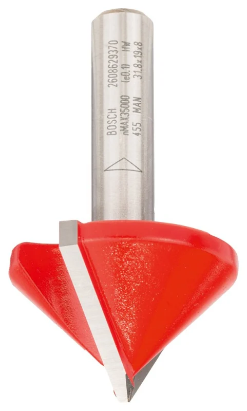 Bosch Outillages 2608629370 Fraise à rainurer droit en V 8 mm d 31,8 mm Longueur 19 mm G 51 mm 90°