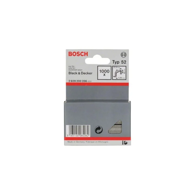 Bosch Outillages 2609200206 Agrafes 10/12,3 mm 1000 pièces Type 52