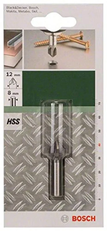 Bosch Outillages 2609255118 Fraise conique à lamer HSS à 5 taillants DIN 335 Diamètre 12 Queue 8 mm