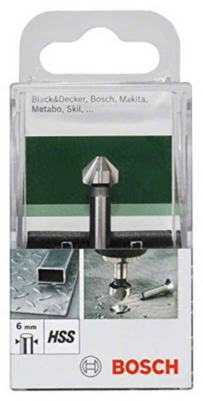 Bosch Outillages 2609255121 Fraise conique à lamer HSS à 3 taillants DIN 335 Diamètre 10,4 Queue 6 mm