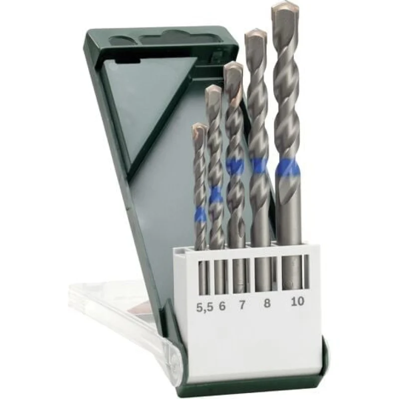 Bosch Outillages 2609255417 Jeu de forets pour béton 5 pièces 5 mm, 6 mm, 6 mm, 8 mm, 10 mm tige cylindrique 1 set C96631
