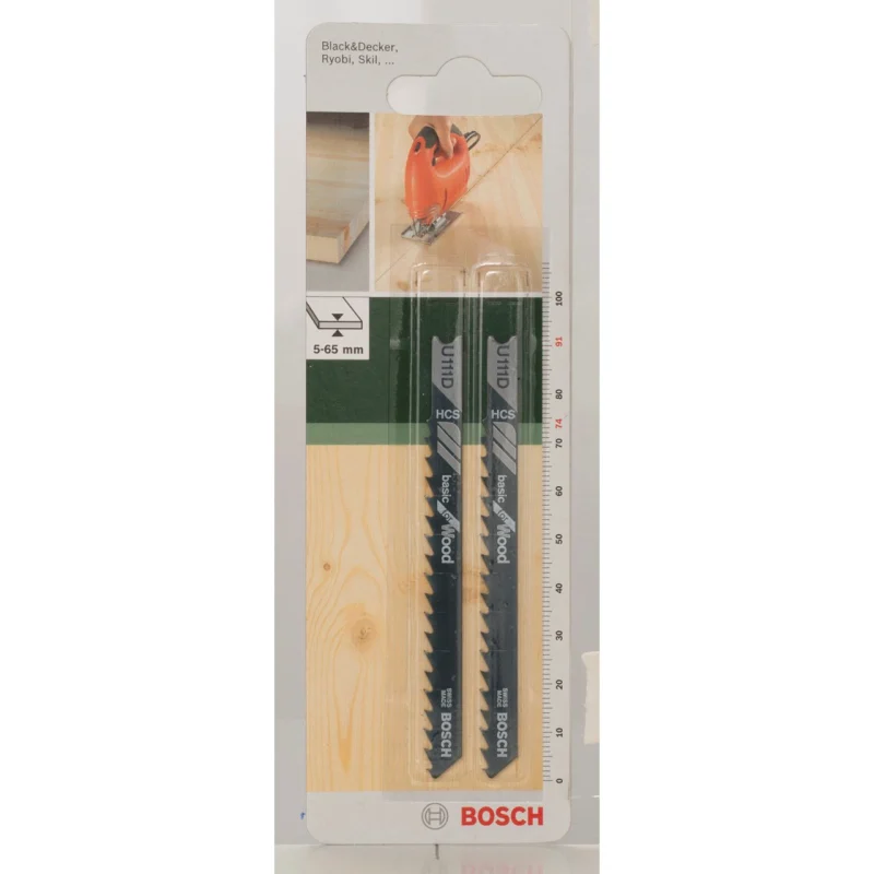 Bosch Outillages 2609256756 HCS - U 111 D Lame de scie sauteuse pour Coupe rapide dans le bois tendre Epaisseur 5-65 mm Longueur 91 mm