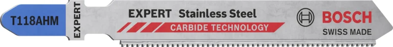 Bosch Outillages 2x Lames de scie sauteuse Expert 'Stainless Steel' T 118 AHM (pour Tôles en acier inoxydable, Longueur 83 mm, Accessoire Scie sauteuse)