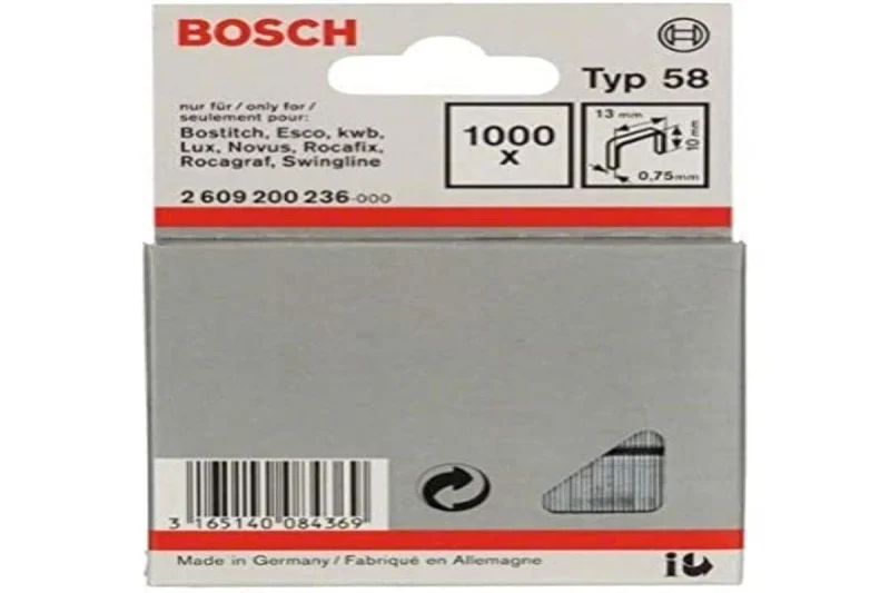 Bosch Outillages Agrafe à Fil Fin de Type 58, 13mm x 10mm, Lot de 1000