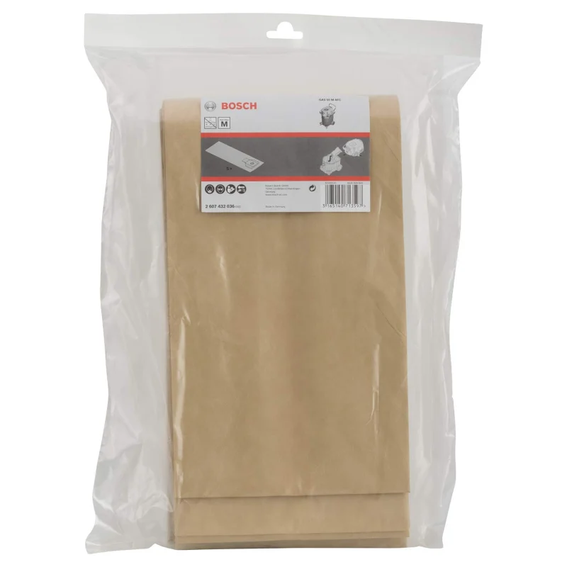 Bosch Outillages sac-filtre en papier (5 pièces, pour GAS 55, dans sac en plastique)
