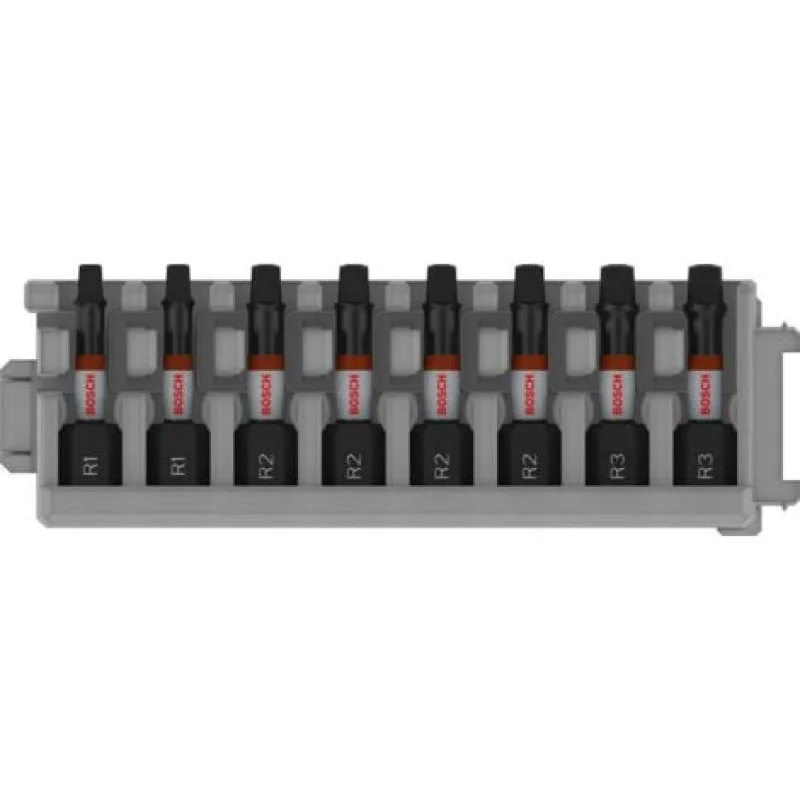 Bosch PRO Robertson Impact Bit R1(x2) R2(x4) R3 (x2) 55 mm 8 pces - 2608521U58