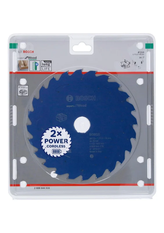 Bosch Professional 1x Lame de scie circulaire Expert for Wood (bois, 210 x 30 x 1,7 mm, 24 dents, accessoire de scie circulaire sans fil) - Bosch Outillages