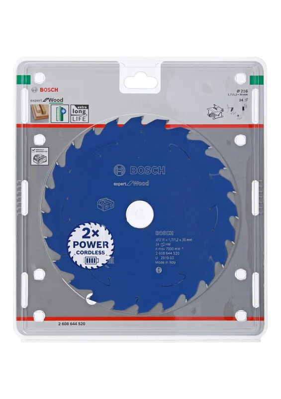 Bosch Professional 1x Lame de scie circulaire Expert for Wood (bois, 216 x 30 x 1,7 mm, 24 dents, accessoire de scie circulaire sans fil) - Bosch Outillages