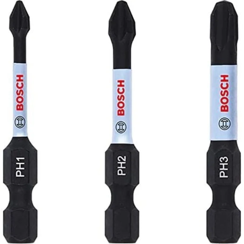 BOSCH PROFESSIONAL 2608522491 LOT DE 3 EMBOUTS DE VISSAGE IMPACT CONTROL PH (50 MM, TIGE HEXAGONALE, PICK AND CLICK, ACCESSOIRES - Bosch Outillages