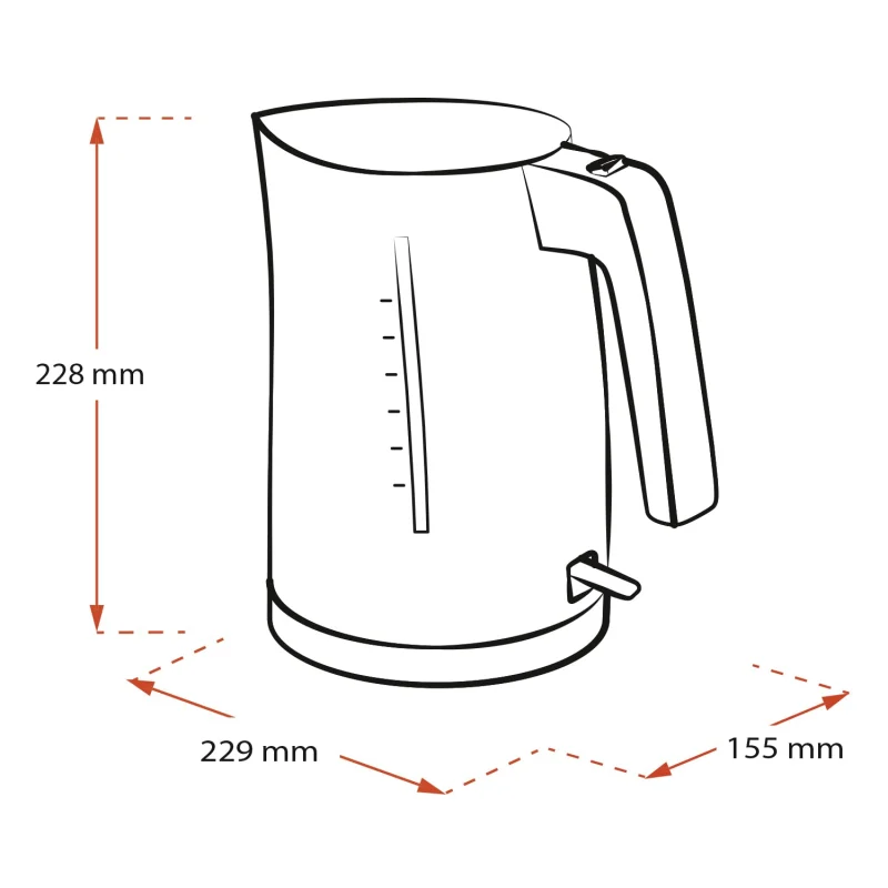 Bouilloire - MELITTA - Look Aqua 1026-02 BK SST, avec arrêt automatique, résistance dissimulée et arrêt de sécurité anti-surchauffe, 1,7 l, 2400 W