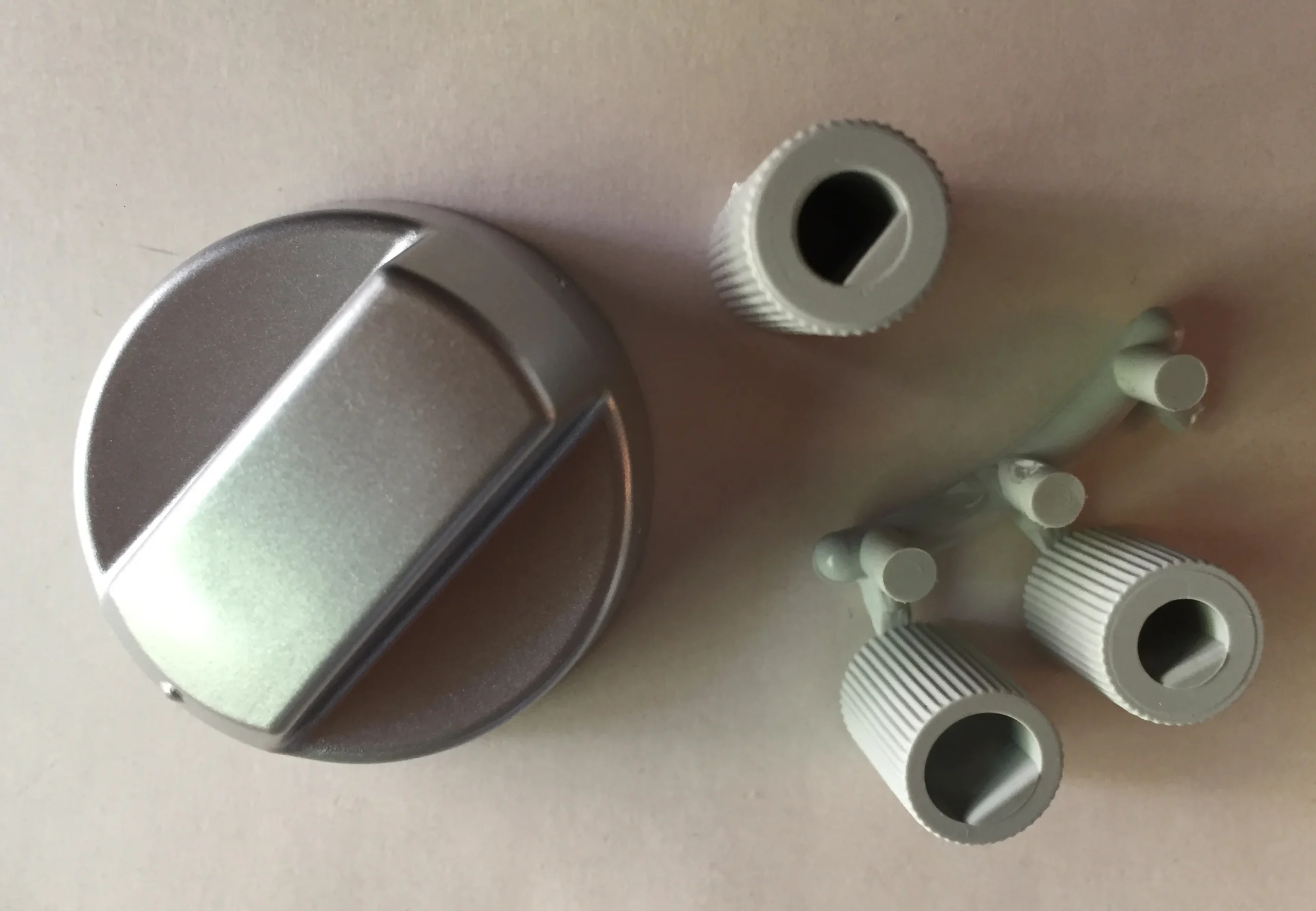 Bouton universel de remplacement Gris Inox - Promos