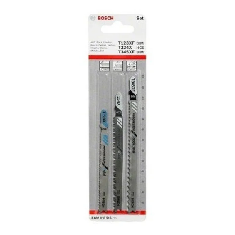 Carte de 3 Lames BOSCH 2 X T101BIF + 1 X T101AOF Spécial Coupe Parquet - 2608636429