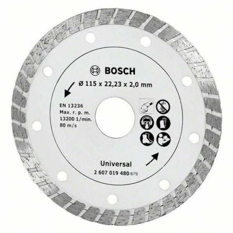 Disque diamant Turbo pour meuleuse Ø115mm Bosch 2607019480 C90863 - Bosch Outillages