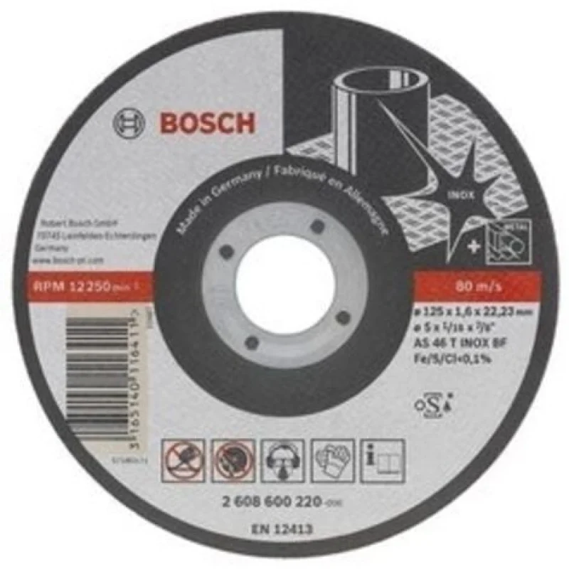 Disque EXPERT à tronçonner BOSCH à moyeu plat Spécial inox 125X1.0 MM - 2608600549