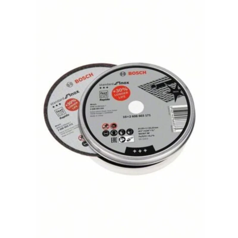 Disque à tronçonner BOSCH Inox Ø125mm - 10 pieces - 2608603255