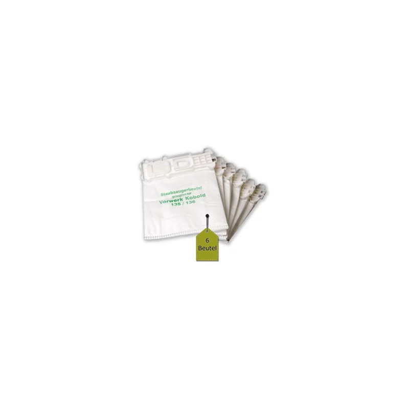eVendix 6 Sacs d'aspirateur/Sacs à poussière/filtres adaptés pour Vorwerk Kobold VK 135, 135 SC, 136 - de