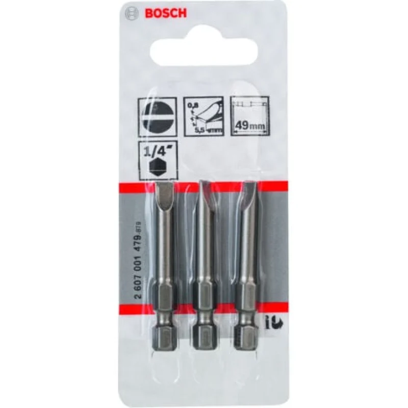 Extra Hard S Embout de tournevis plat 1.0x5.5 (49 mm) BOSCH 2607001481 - Bosch Outillages