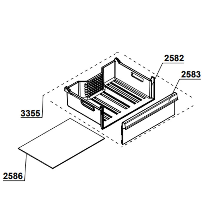 Façade tiroir inférieur (repère n°2583) BEKO 4658985500