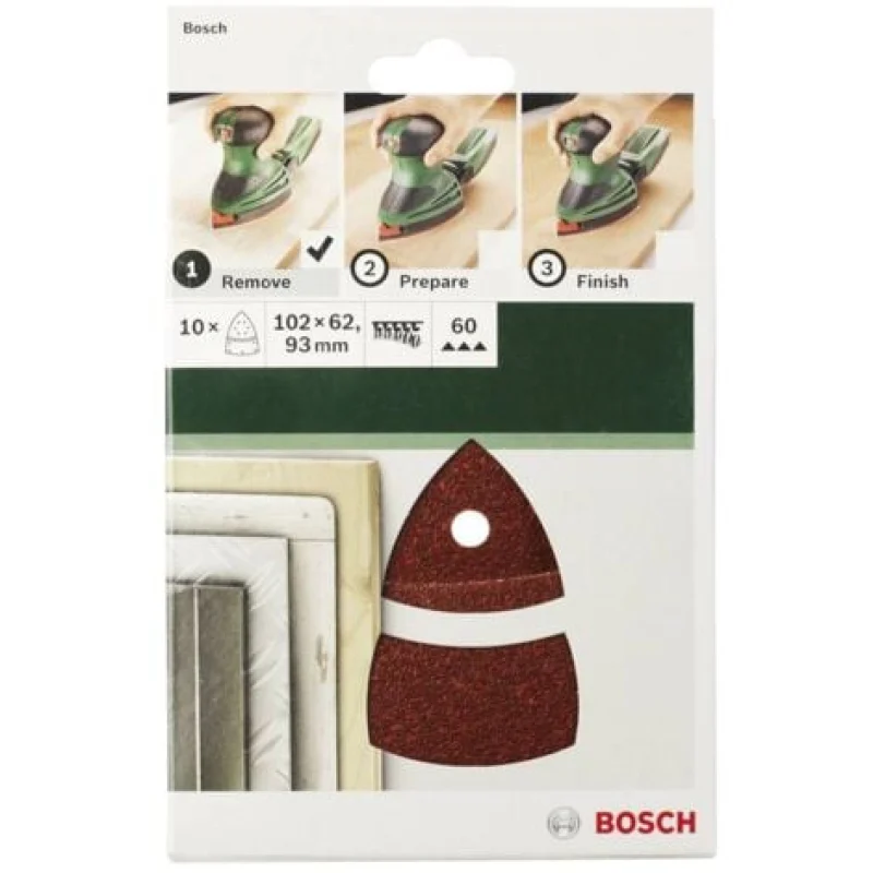 Feuille abrasive pour ponceuse Multi avec bande auto-agrippante, perforé Bosch Outillages 2609256A63 Grain 80 (L x l)