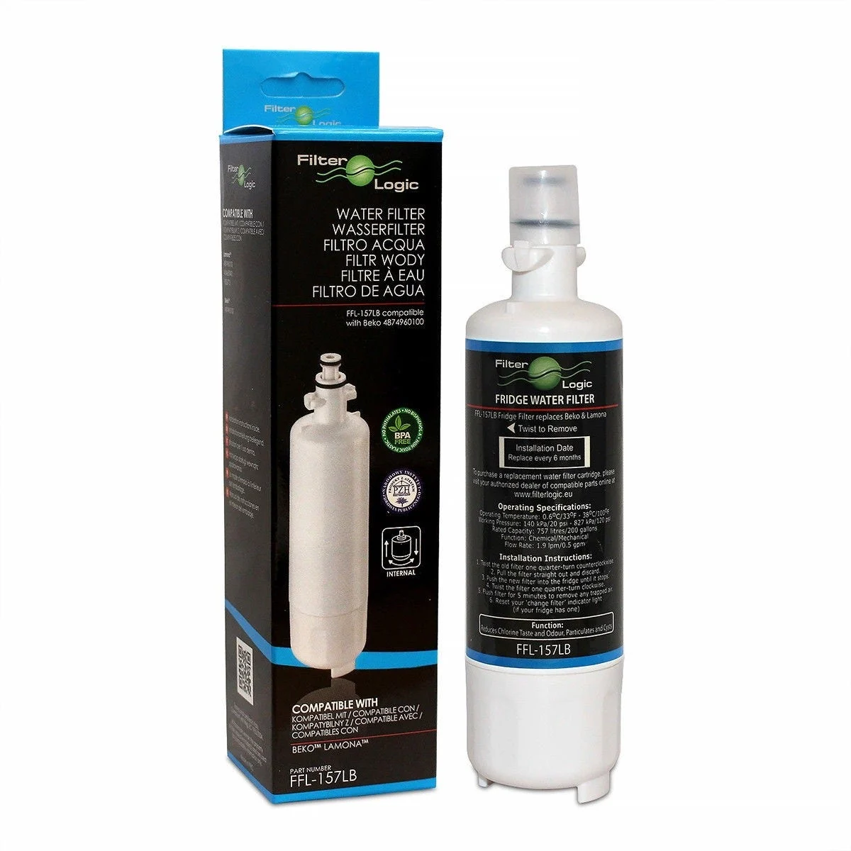 Filtre frigo LG 4874960100 par Filter Logic - WPRO