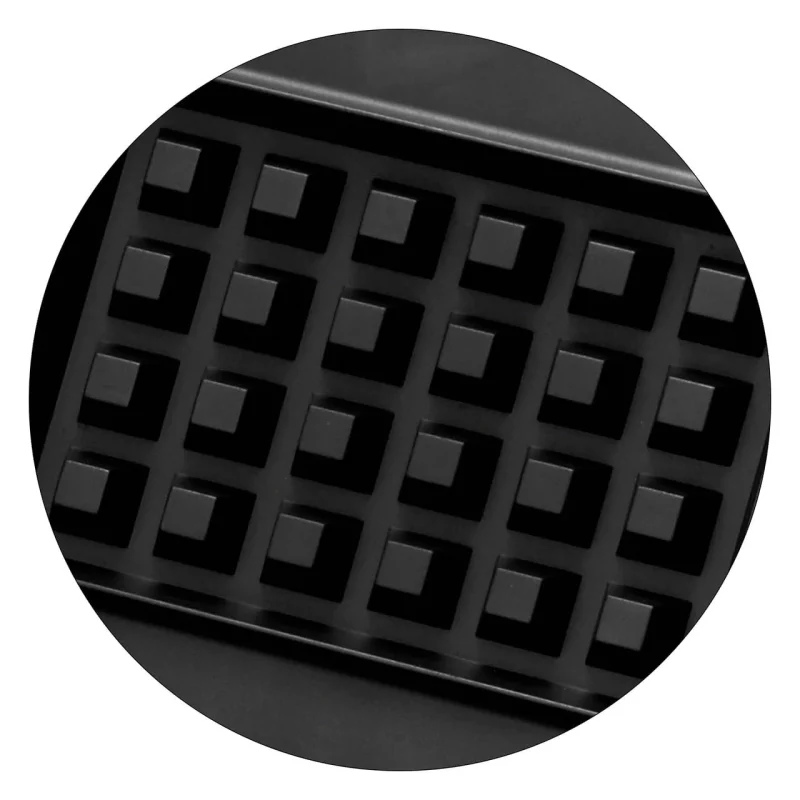 frifri Plaques Gaufres de Bruxelles et de Liège 4x6 Trous - Fonte Antiadhésive pour Chaleur Uniforme et Durabilité - Compatible Lave-Vaisselle - Noir