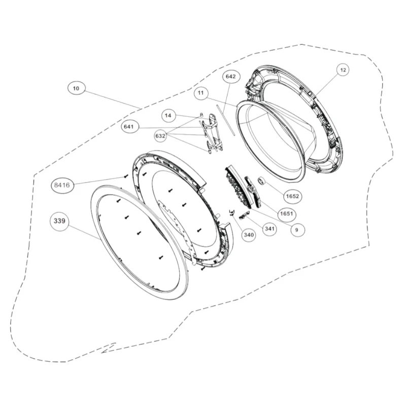 Hublot complet (repère 10) BEKO 2493400200