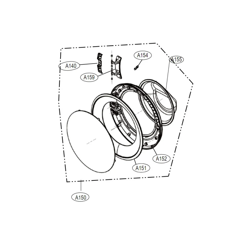 Hublot complet (Repère A150) LG ADC76406407