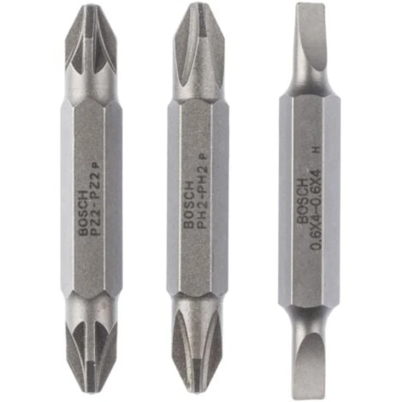 Jeu de lames doubles Bosch, 3 pièces S0,6x4,0, S0,6x4,0, PH2, PH2, PZ2, PZ2, 45 mm - 2607001744