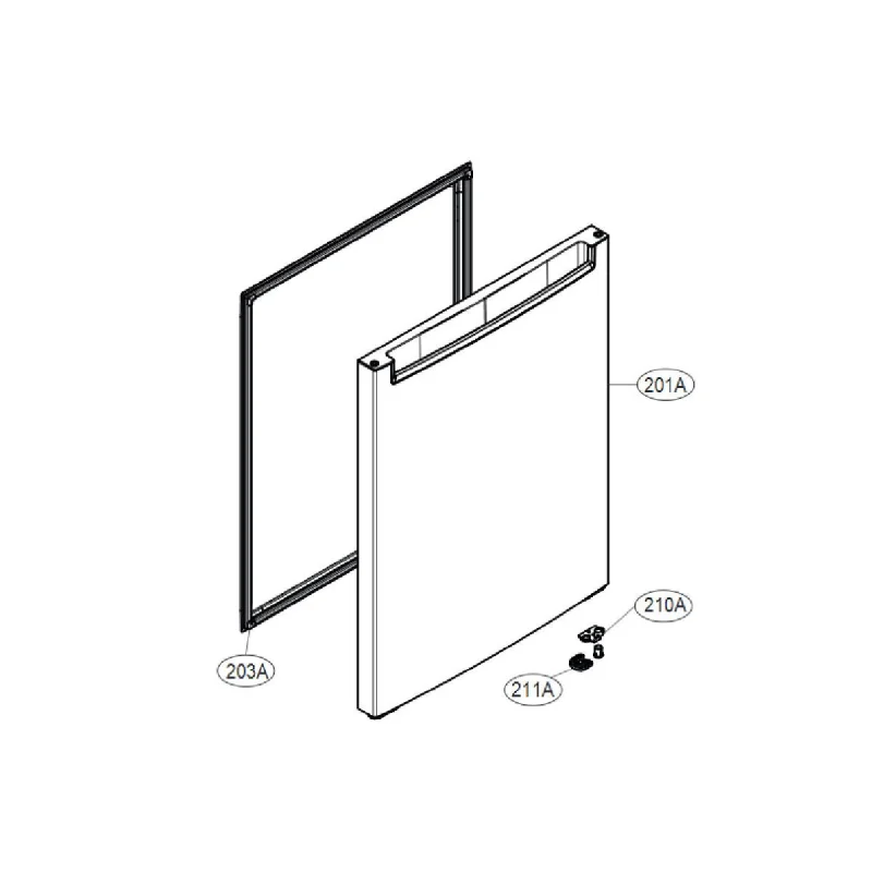 Joint de porte repère 203A (Partie congélateur) LG ADX73571122