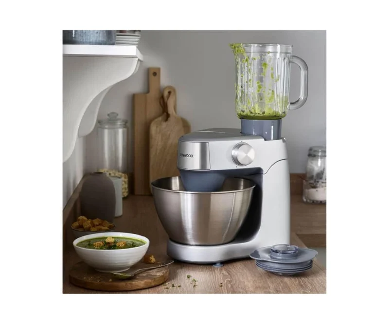 Kenwood Accessoire mélangeur en verre KAP60.000GY, accessoire pour pétrisseuses planétaires, verre Thermoresist avec lames en acier inoxydable, compatible avec Prospero+, capacité 1,2L