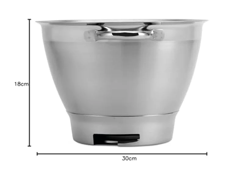Kenwood KAT521SS Bol à mélanger, Bol en acier inoxydable de 4, 6 litres ELITE CHEF SS BOWL, Accessoires pour robot de cuisine, Argenté