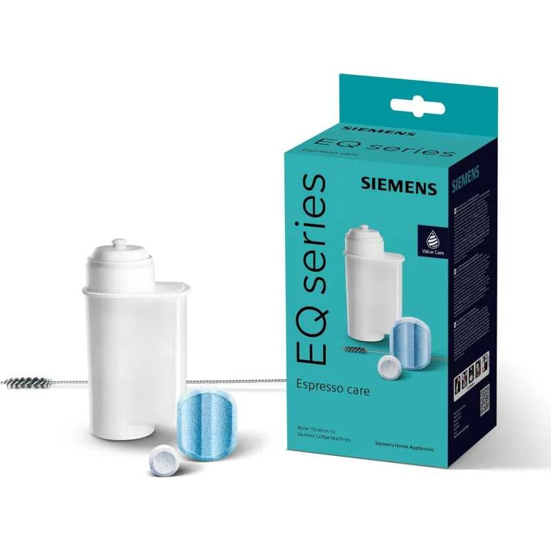 Kit d'entretien, tablettes de nettoyage et de détartrage, filtre à eau BRITA Intenza,pour machine à café EQ Series Siemens, Bosch - 00312441