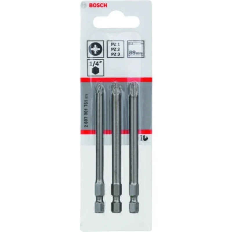 Lot de 3 embouts de tournevis extra durs PoziDriv PZ1 BOSCH 2607001761 - Bosch Outillages