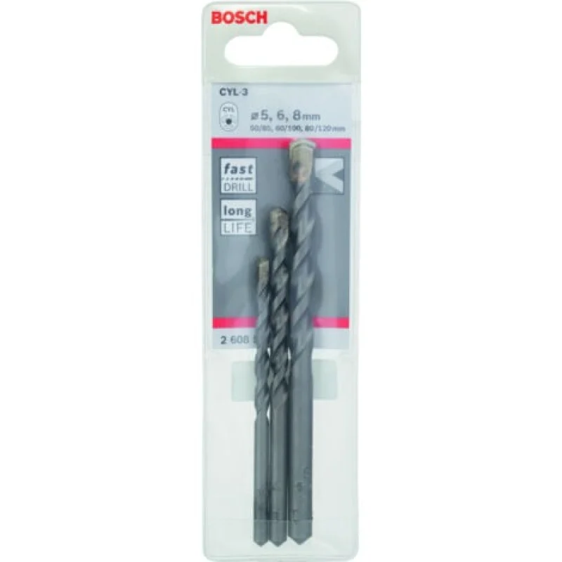 Mèches à béton CYL-3 : Ensemble de 3 pièces BOSCH 2608597709