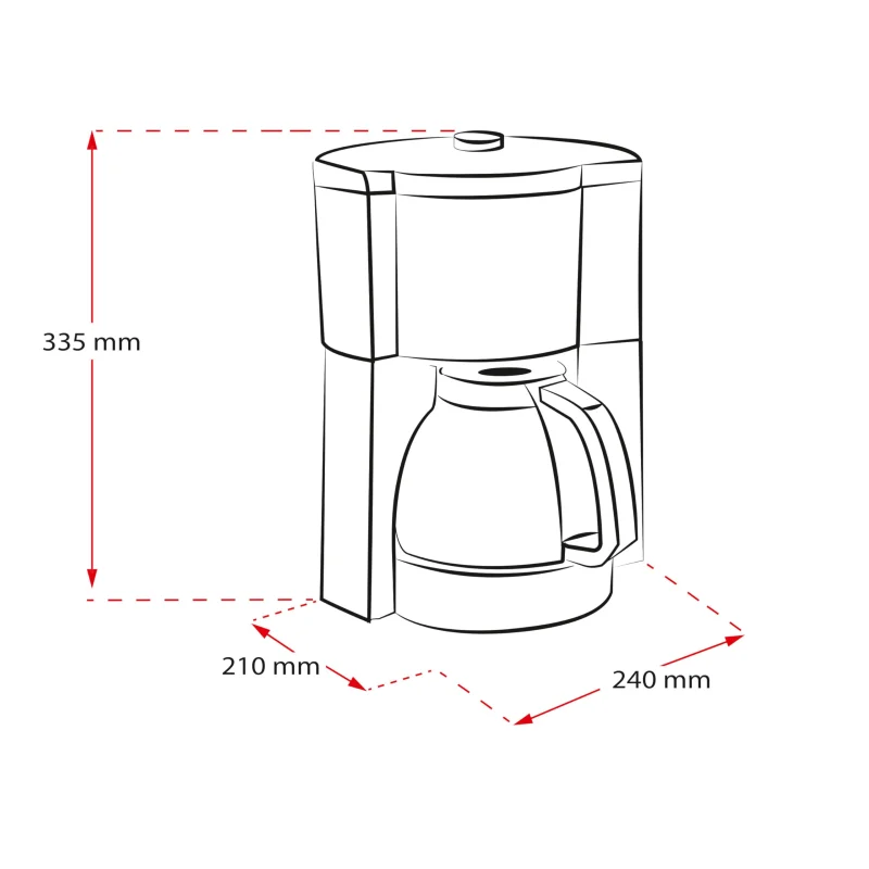 Melitta Look V Timer 1025-07 Cafetière filtre programmable, 10 à 15 tasses, réservoir d'eau amovible et programme de détartrage, Blanc/Inox