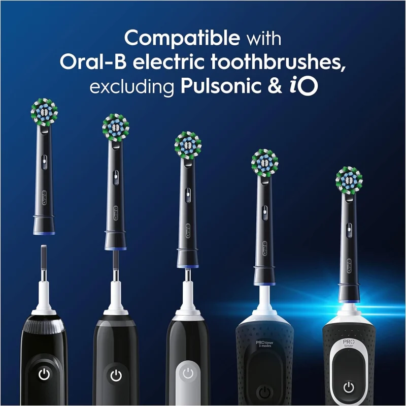 Oral-B Pro Floss Action Lot de 4 têtes de brosse à dents électrique en forme de X et poils interdentaires pour enlever la plaque dentaire en profondeur, blanc