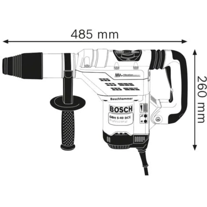 Perforateur 1150W GBH 5-40 DCE SDS-Max + coffret - BOSCH - 0611264000