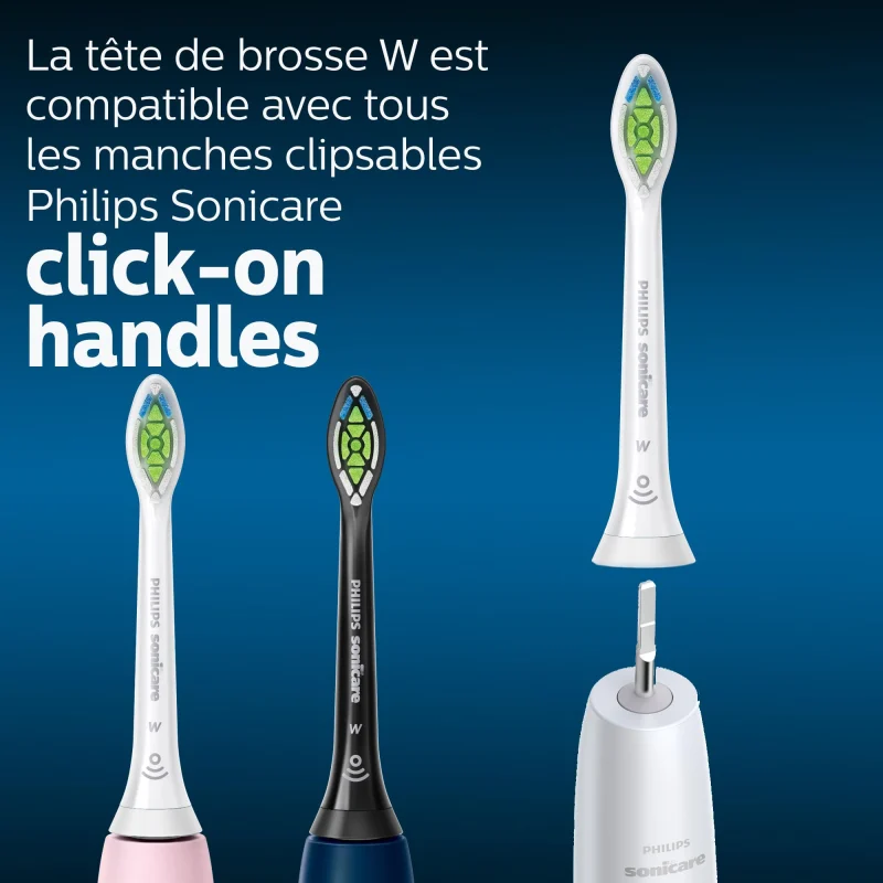 Philips Sonicare - Têtes de brosses à dents électriques soniques W2 Optimal White pour des dents plus blanches, en Blanc, Lot de 4, Blanc (Modèle HX6064/10)