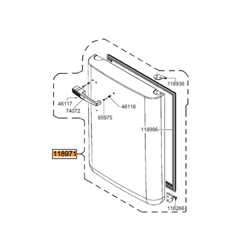 Porte partie congélateur (repère 118971) SMEG 696139950