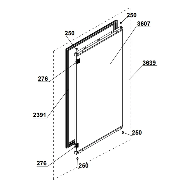 Porte (Partie réfrigérateur repère 3639 ) BEKO 4664610400