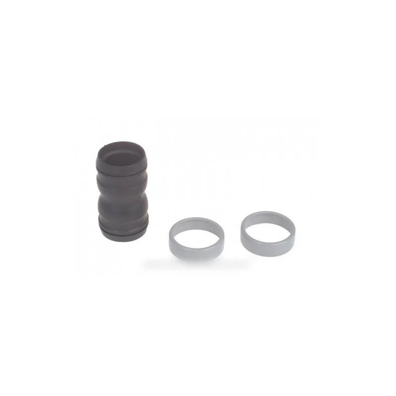Raccord caoutchouc noir + 2 bagues grises pour Aspirateur NILFISK ADVANCE 22344400