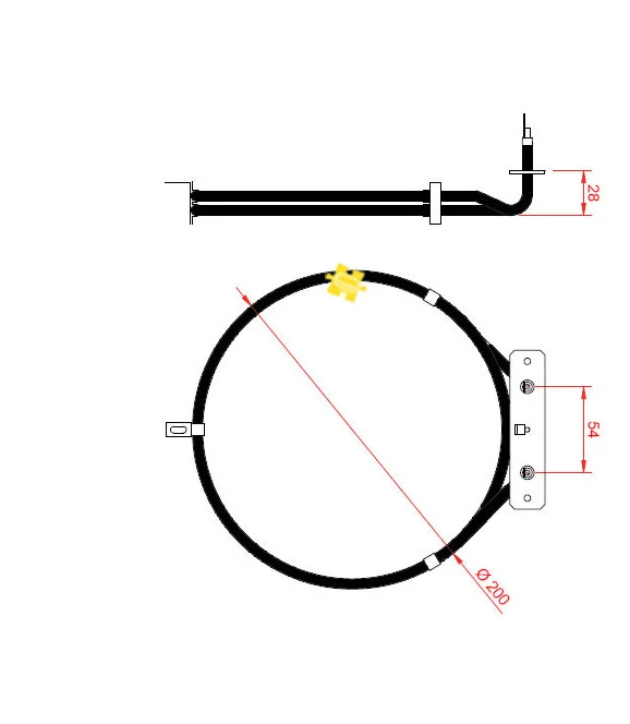 Résistance circulaire chaleur tournante 2000W - Whirlpool Laden Ignis Baucknecht Radiola Philips
