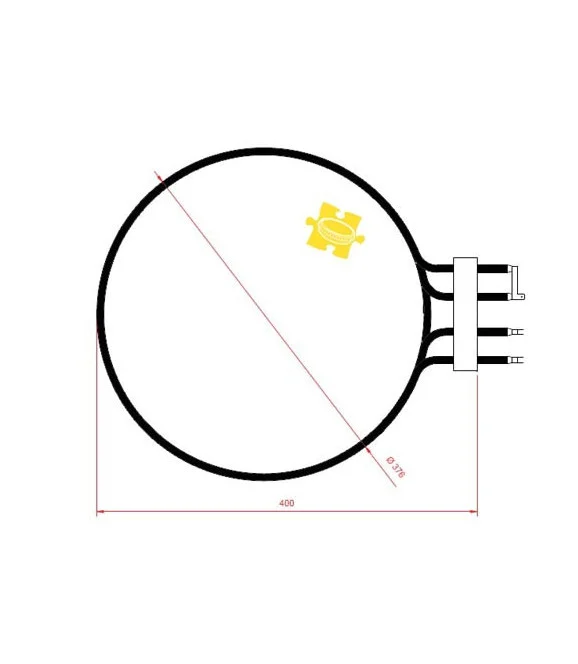 Résistance de sèche linge Whirlpool 2500w en rond 481925928395 481925928745 - Whirlpool Laden Ignis Baucknecht Radiola Philips